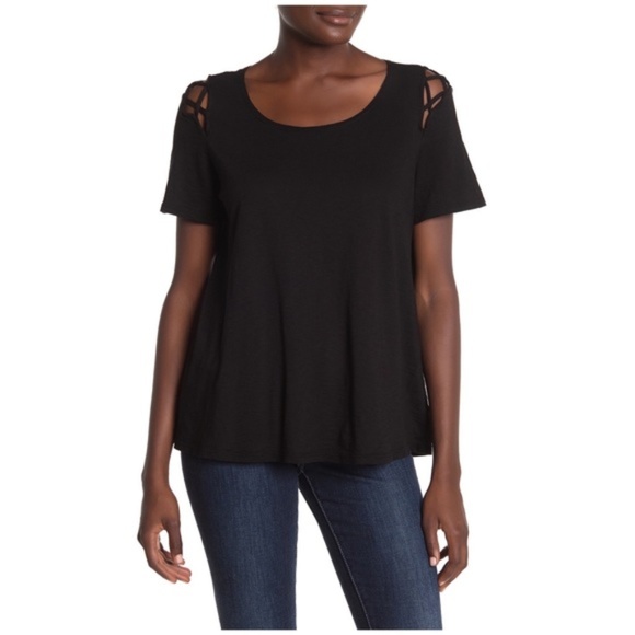 Michael Stars Tops - Michael Stars Crew Neck Cutout T-Shirt Black New
